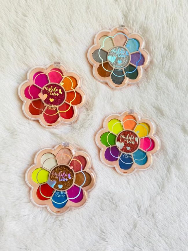 Paleta De Sombras E Glitter Infantil Flor - Mylife Teen