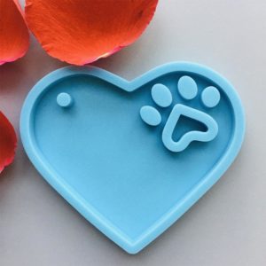 Molde De Silicone Pingente Coração com Patinha - DmaltaStore