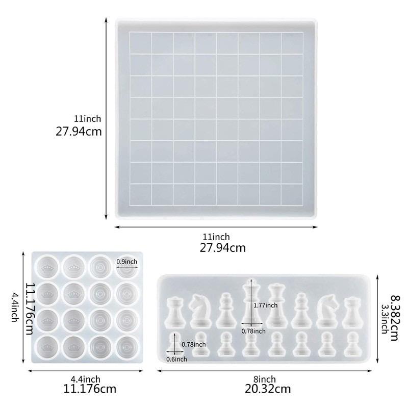 Kit 6 Moldes de Silicone Mini Peças Xadrez